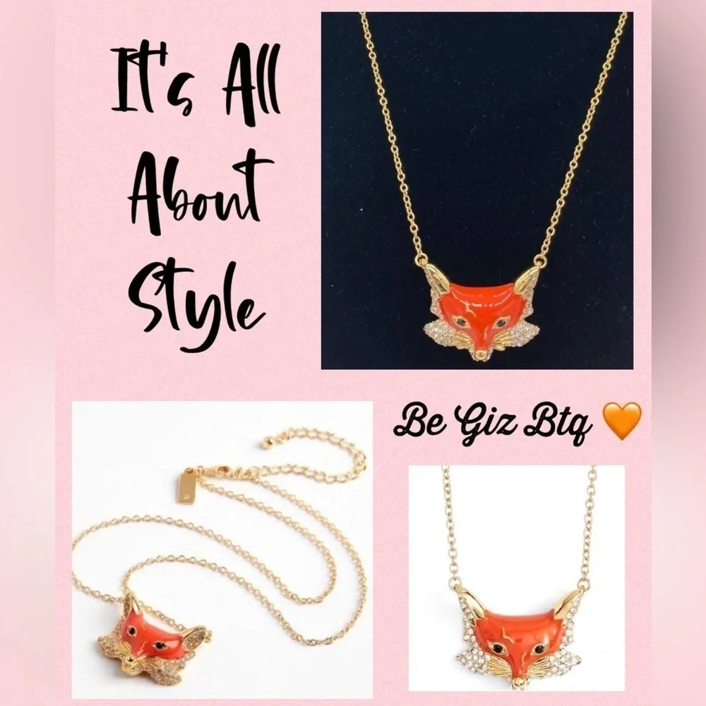 Kate Spade Authentic Orange 12k Gold-plated Into The Woods' Foxy Necklace